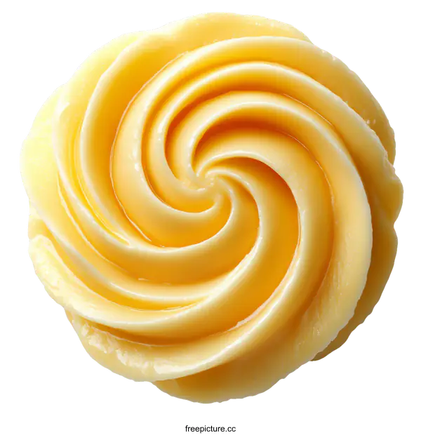 [Transparent Background PNG]Closeup of Whipped Butter in a Spiral Design