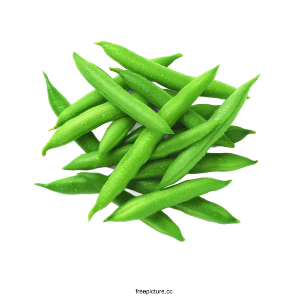 [Transparent Background PNG]Fresh Green Beans Close-up