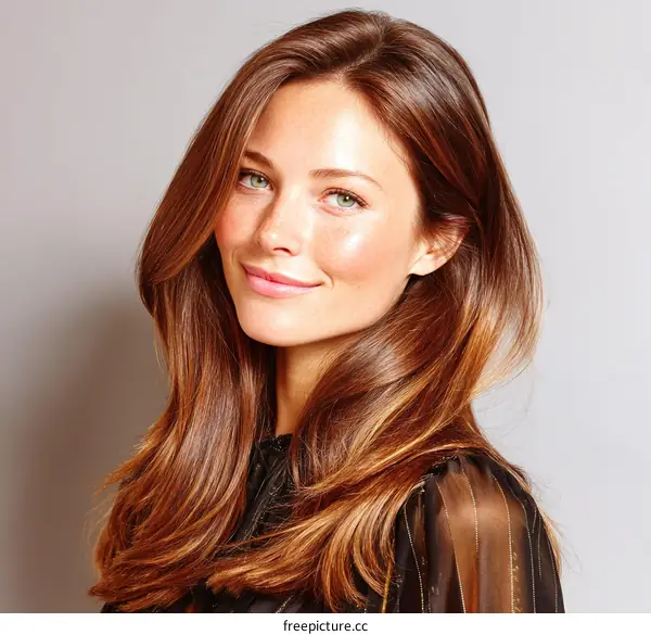 Close-up Portrait of a Beautiful Caucasian Woman