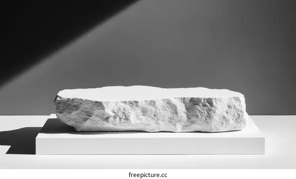 Abstract Minimalist White Stone Display Platform