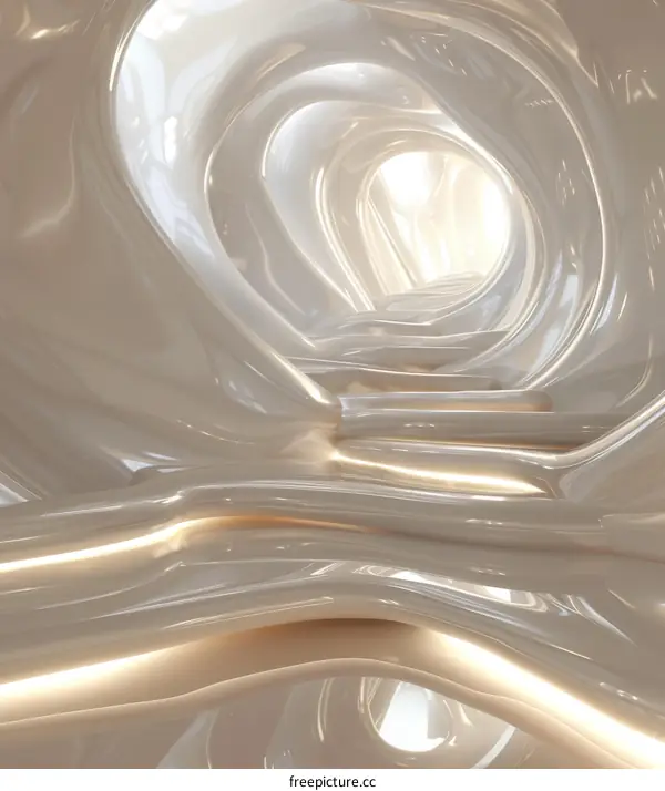 Smooth Limestone Cave Tunnel