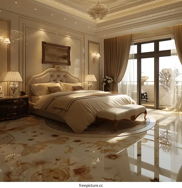 European-style luxury bedroom
