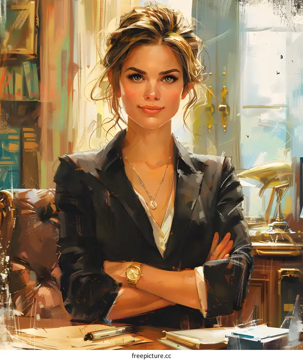 portrait of a beautiful woman in a suit