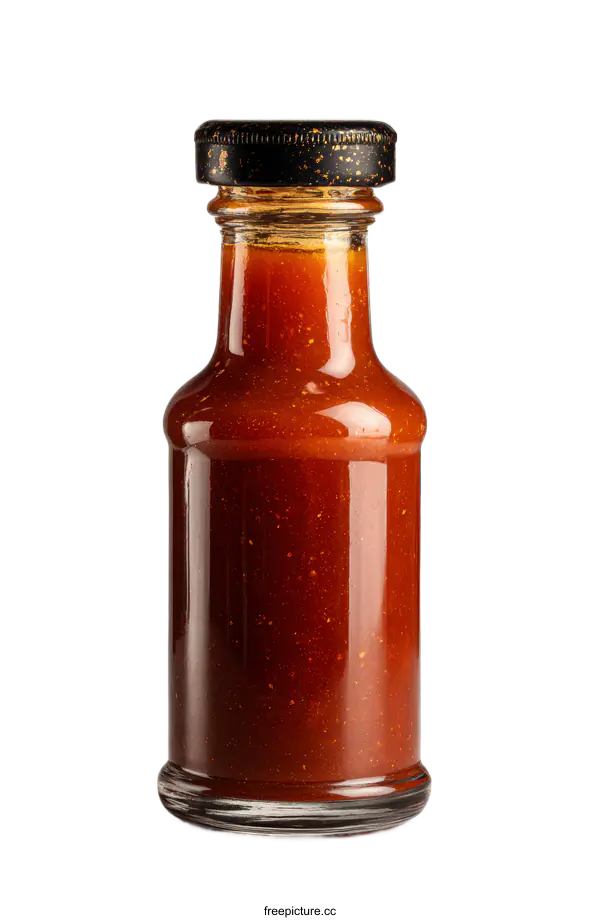 [Transparent Background PNG]Small Glass Bottle of Hot Sauce