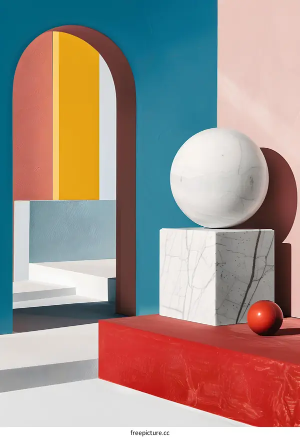 Abstract Geometric Shapes with Colorful Background