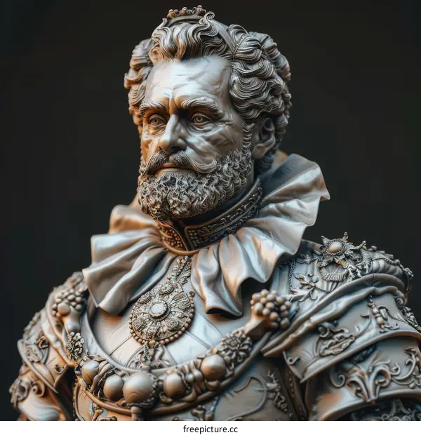 Detailed Bust Sculpture of a European Man