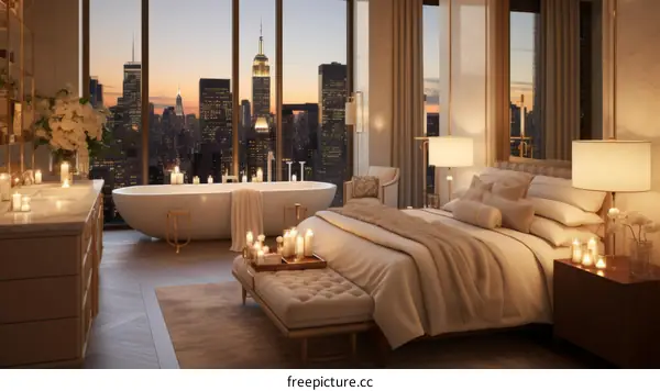 Bedroom with City Views