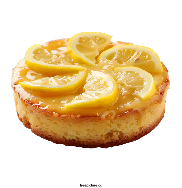 [Transparent Background PNG]Lemon Cake on White Background