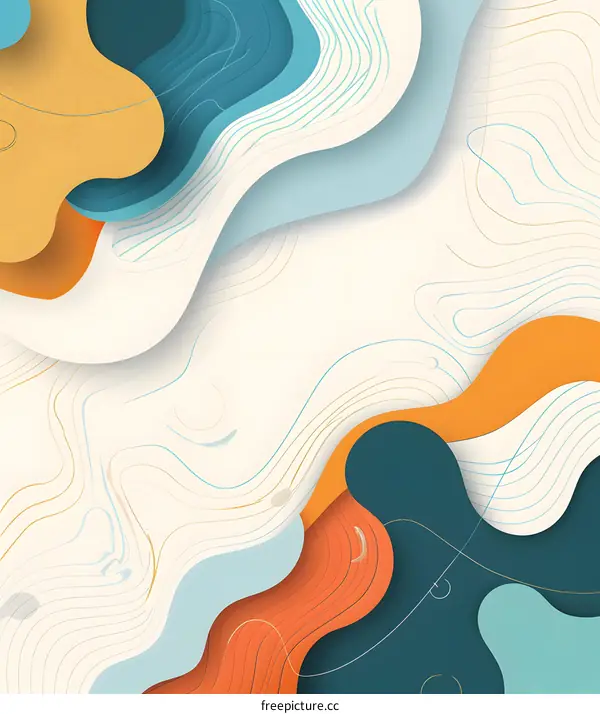 Abstract Background With Wavy Shapes And Lines