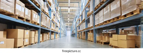 Warehouse Full of Cardboard Boxes