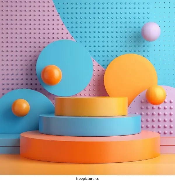 3D rendering of geometric shapes with balls