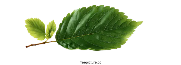 [Transparent Background PNG]Closeup of a vibrant green leaf