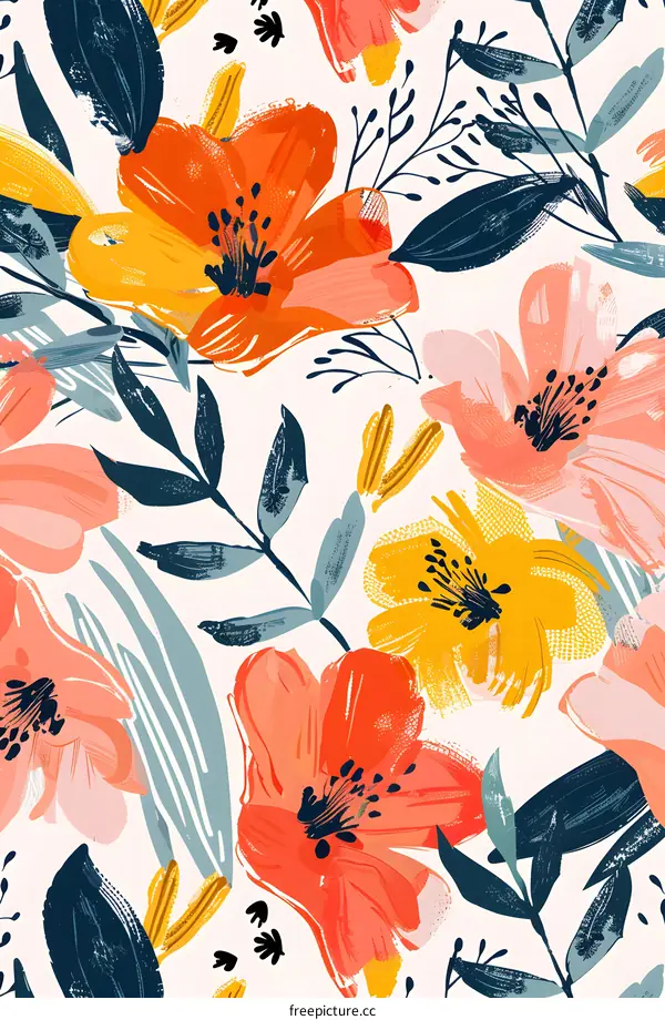 Abstract Floral Pattern Seamless Background