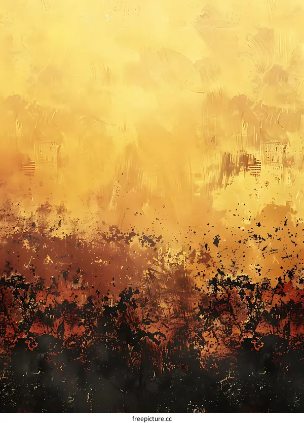 Abstract Art with Yellow and Black