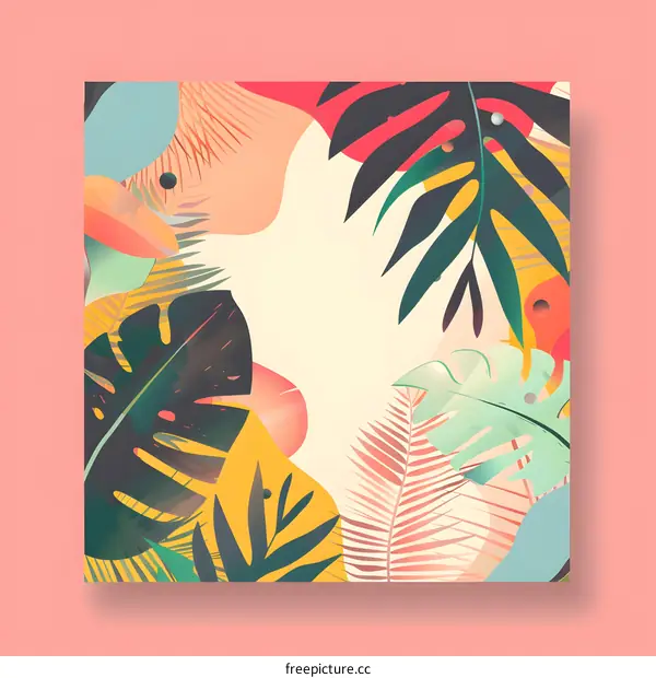 Tropical Leaves Illustration Background
