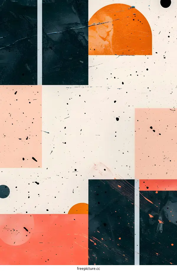 Abstract Geometric Shapes in Watercolor Texture