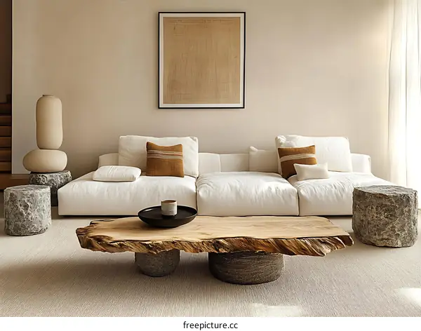 Modern Minimalist Living Room with Natural Elements