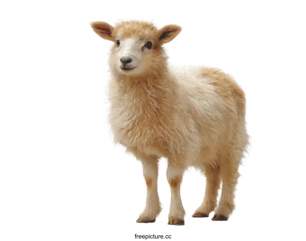 [Transparent Background PNG]Adorable Baby Lamb Against a White Background
