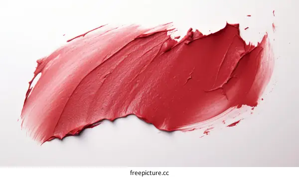 Close-up image of red lipstick smear