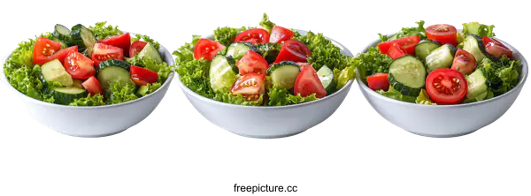[Transparent Background PNG]Delicious Vegetable Salad in Bowls