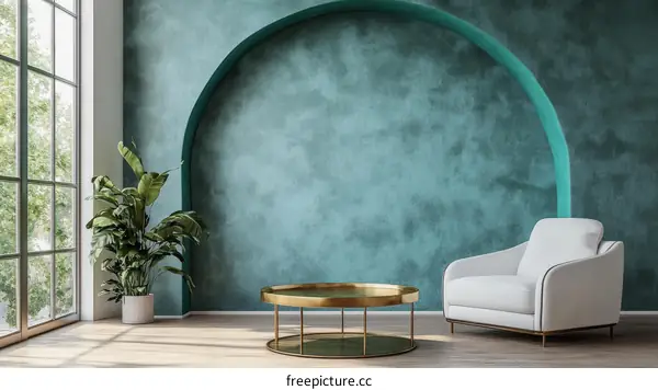 Modern Teal Living Room Interior Design