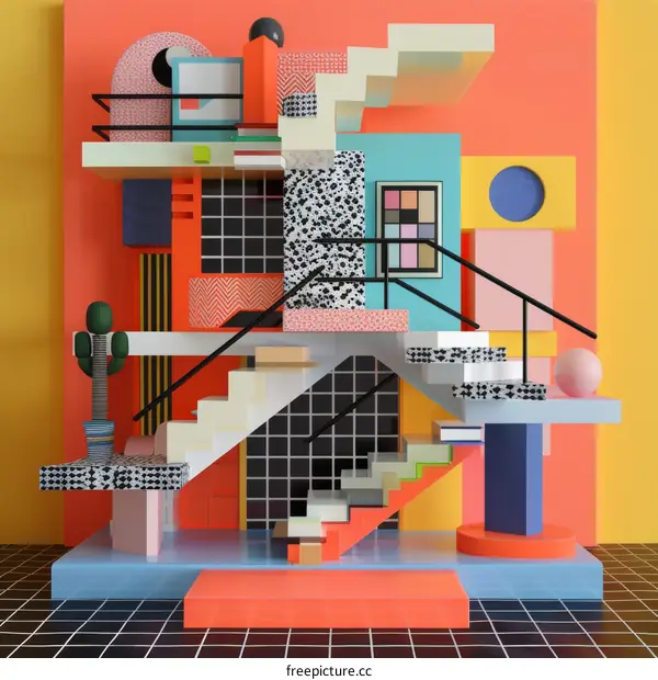 A Playful and Colorful Abstract Architectural Design