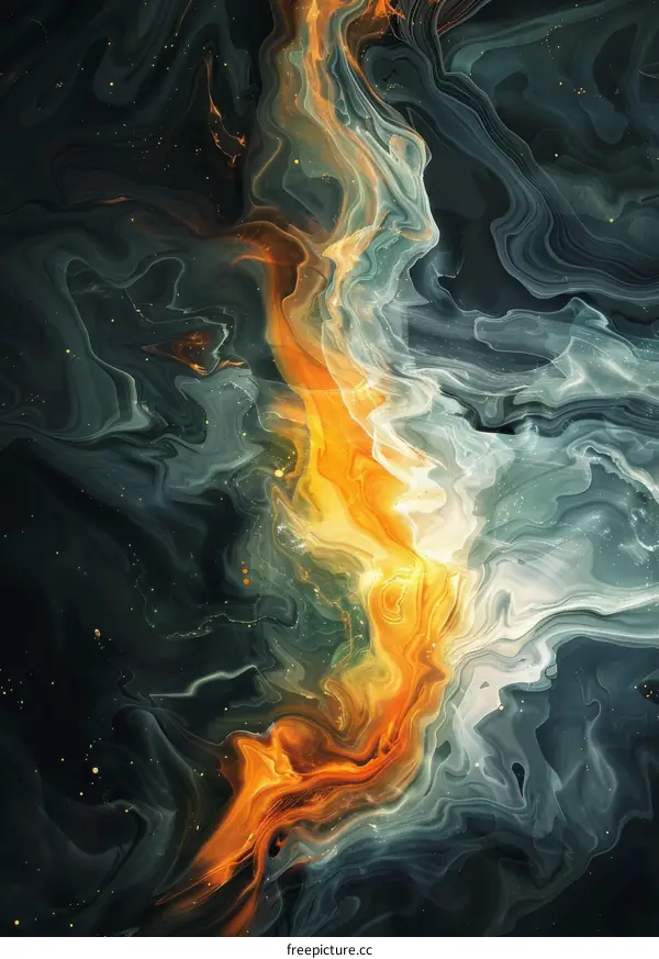 Abstract Fluid Art with Vibrant Colors