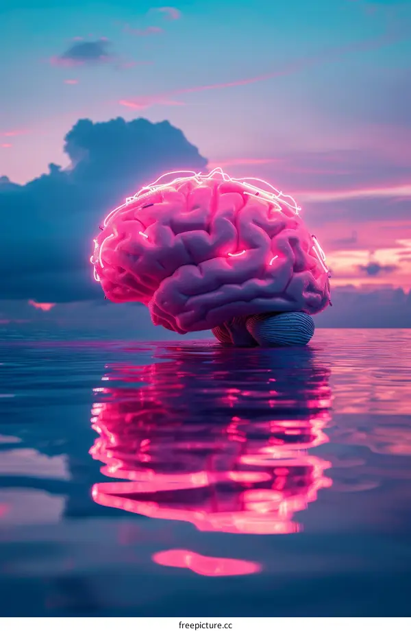 Brain floating in the sea of consciousness