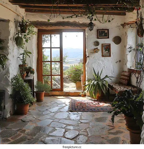 plants in a sunlit room