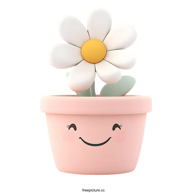 [Transparent Background PNG]Cute Cartoon Flower in a Pot