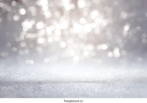 Silver Glitter Background with Bokeh