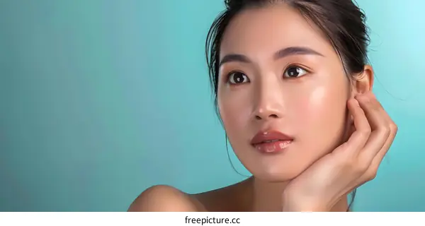 Beautiful Asian Woman with Perfect Skin Portrait