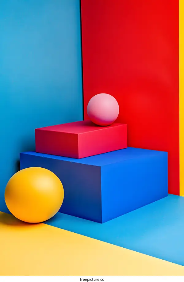 Abstract 3D Colorful Geometric Shapes Background