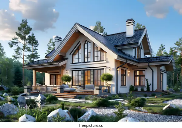 Modern Luxury Home with Beautiful Landscaping