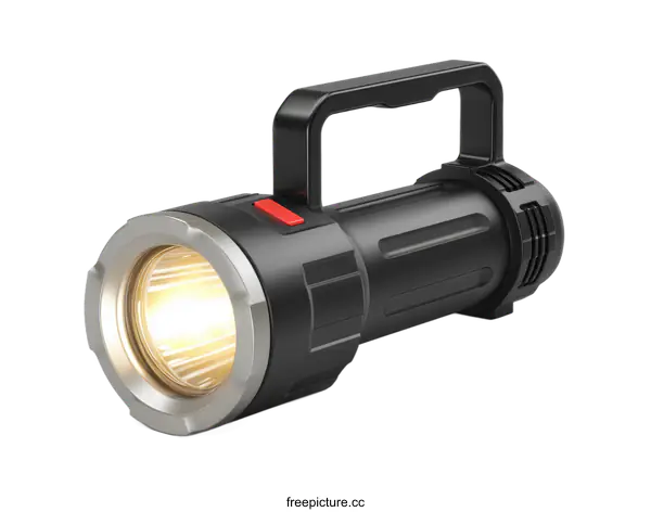 [Transparent Background PNG]Modern Black Handheld Flashlight Design