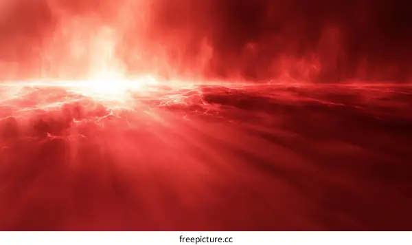Fiery Celestial Landscape Illustration