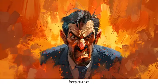 Illustration of an angry man
