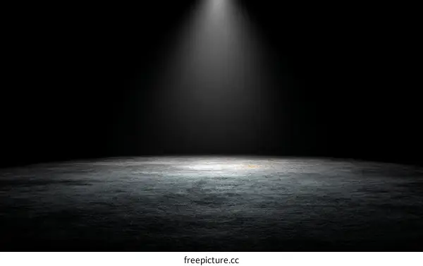Empty Spotlight Stage Background with Concrete Floor
