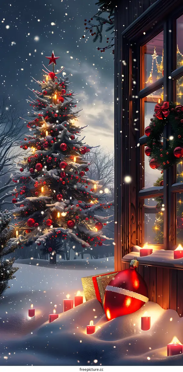 Christmas Eve in the Snowy Night