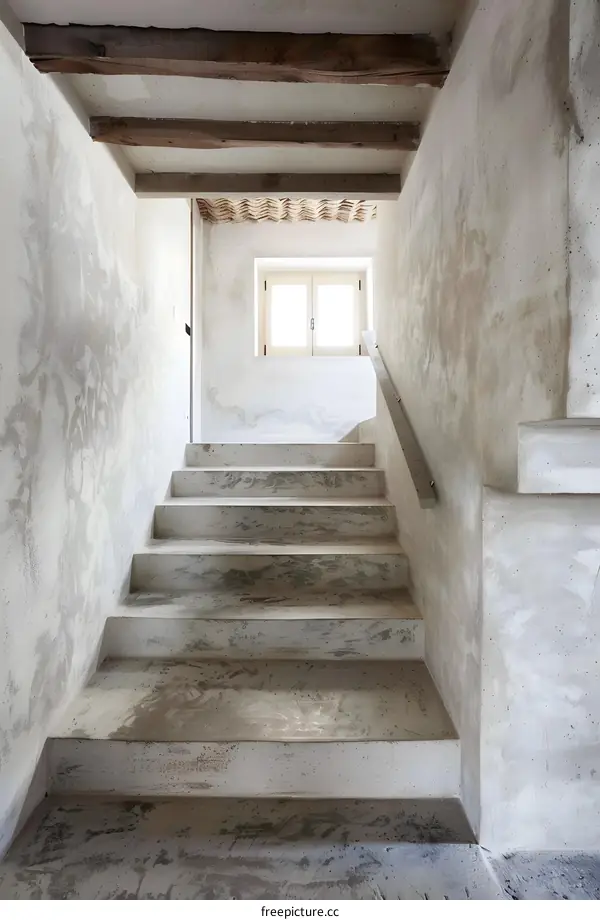 Concrete Staircase in an Old Building