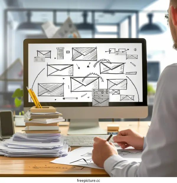 Man Brainstorming Email Marketing Campaign Ideas