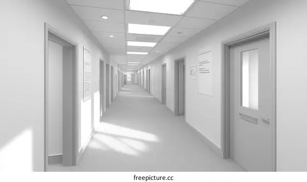 Empty Hospital Corridor Illustration