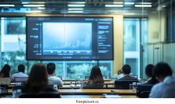 Business Conference Presentation in Modern Office