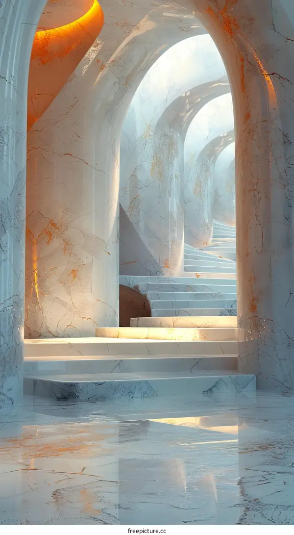Abstract Marble Stairway Architecture Interior Design
