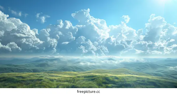 Expansive Sky Over Verdant Field