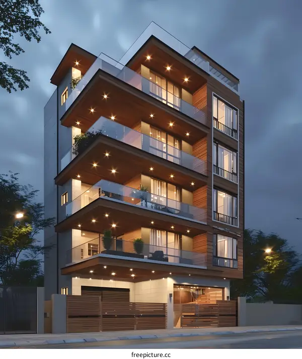 Modern Architecture Building Design With Wood And Glass