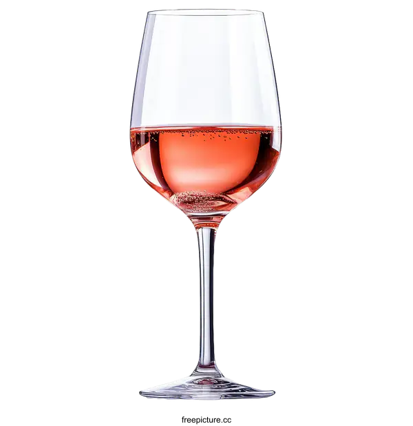 [Transparent Background PNG]Pink Wine Glass with Bubbles