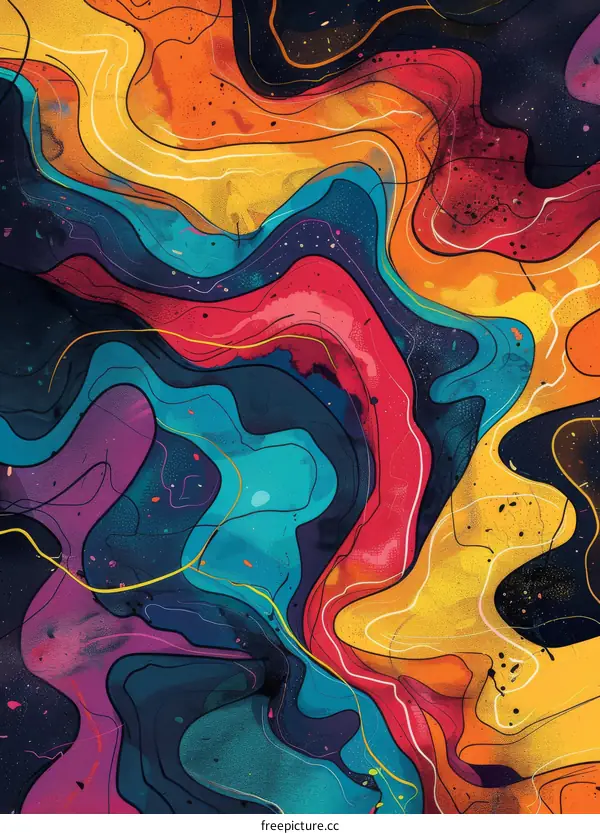 Abstract Colorful Liquid Art Background Design