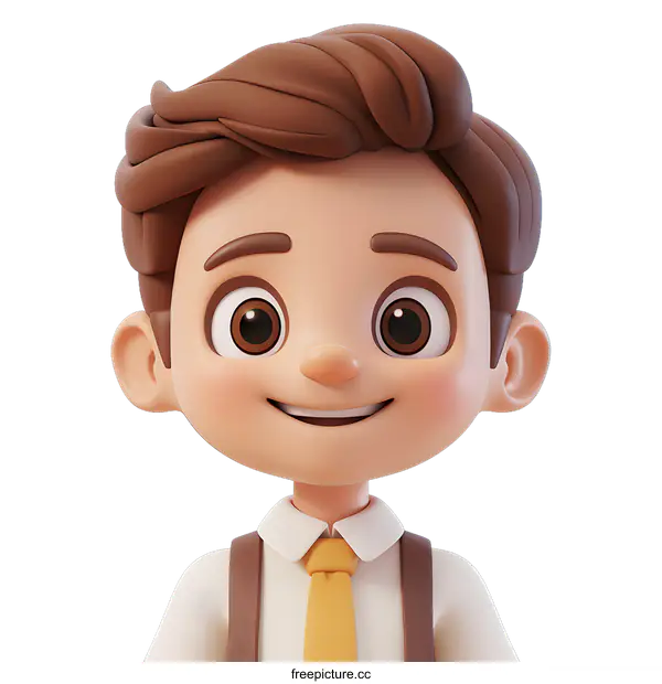 [Transparent Background PNG]3D rendering of a happy businessman