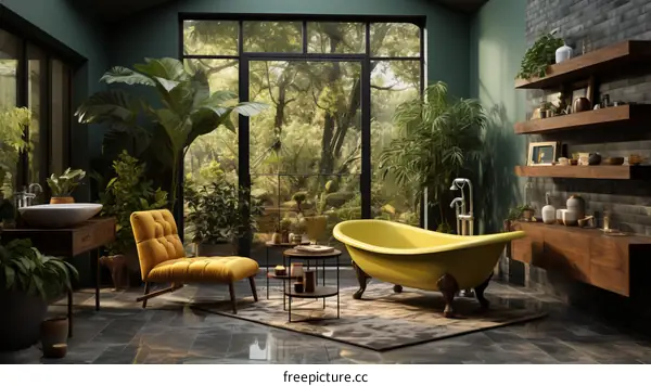 Luxury Bathroom with Jungle View